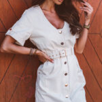 Sukienka jeansowa Sikreti beżowa