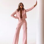 Komplet garniturowy Bambera pudrowy