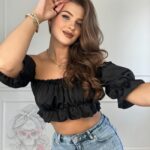 Top satynowy Minis czarny