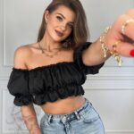 Top satynowy Minis czarny