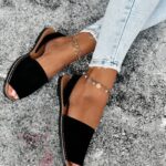 Sandały płaskie skórzane Madam Boso czarne