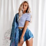 Spódniczko-spodenki jeansowe Mavix niebieskie