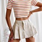 Spódniczko-spodenki jeansowe Mavix beżowe