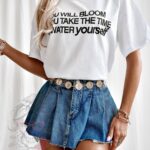 T-shirt oversize Yourself biały
