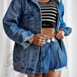 Top prążkowany w paski Muli czarny