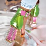 Sandały na słupku metaliczne Madam Multit II pomarańczowe