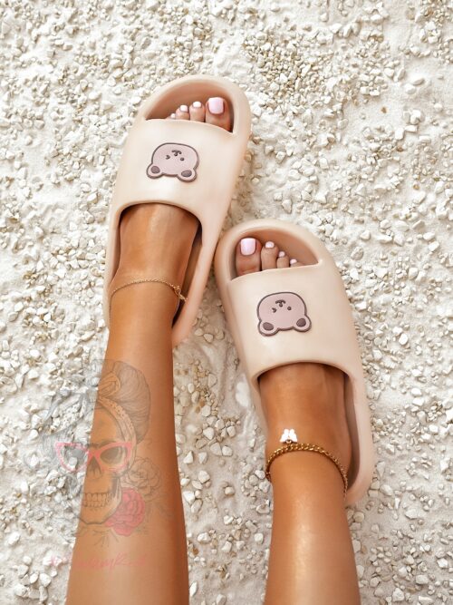 Klapki z misiem Madam Mibi j.beżowe