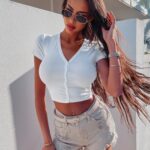 Bluzka basic Marcali Ola Voga biały