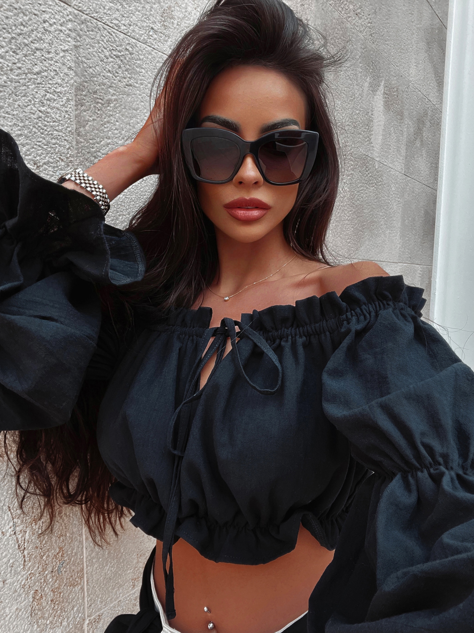 Bluzka boho hiszpanka Molto Ola Voga czarna