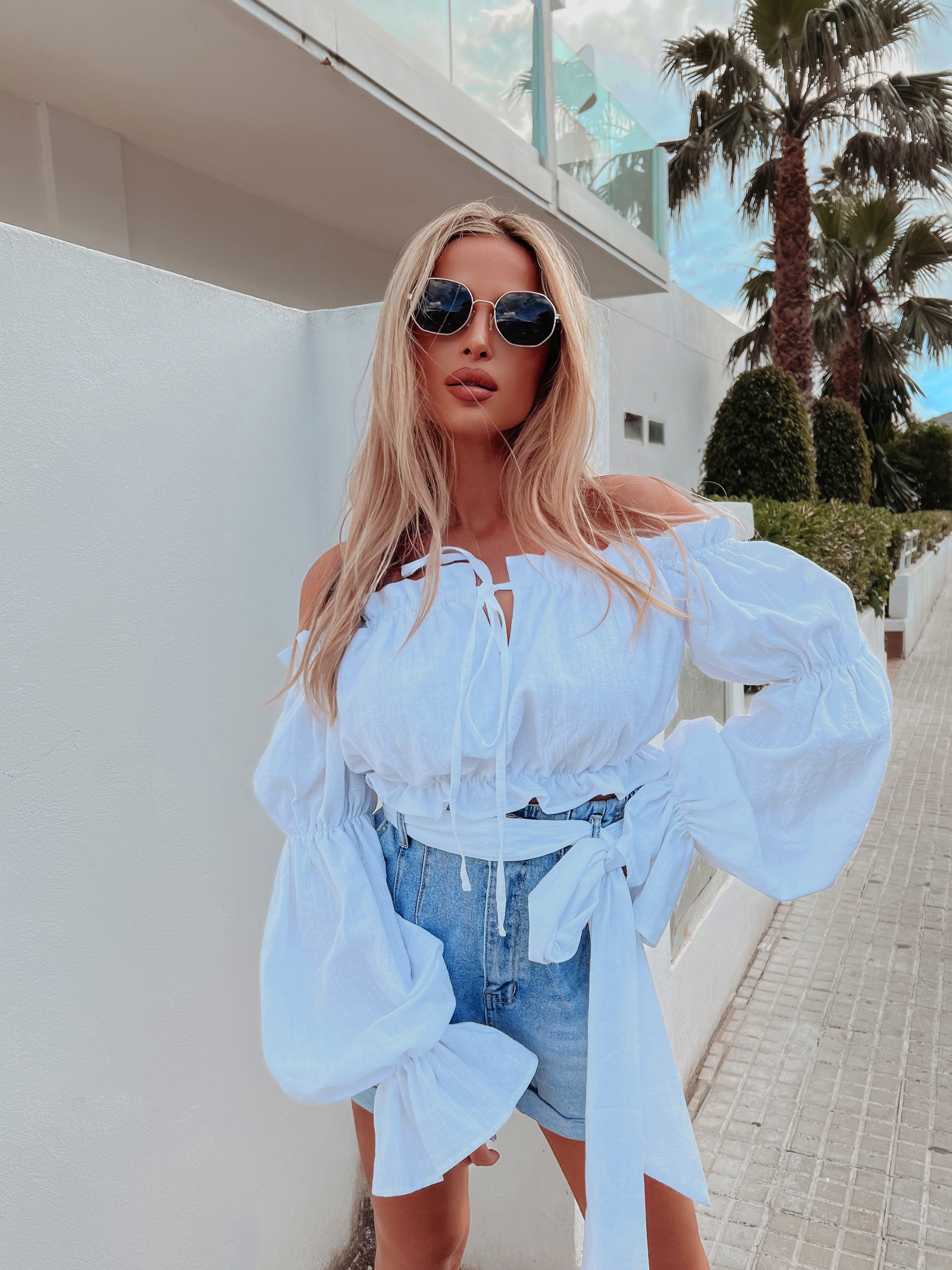 Bluzka boho hiszpanka Molto Ola Voga biała