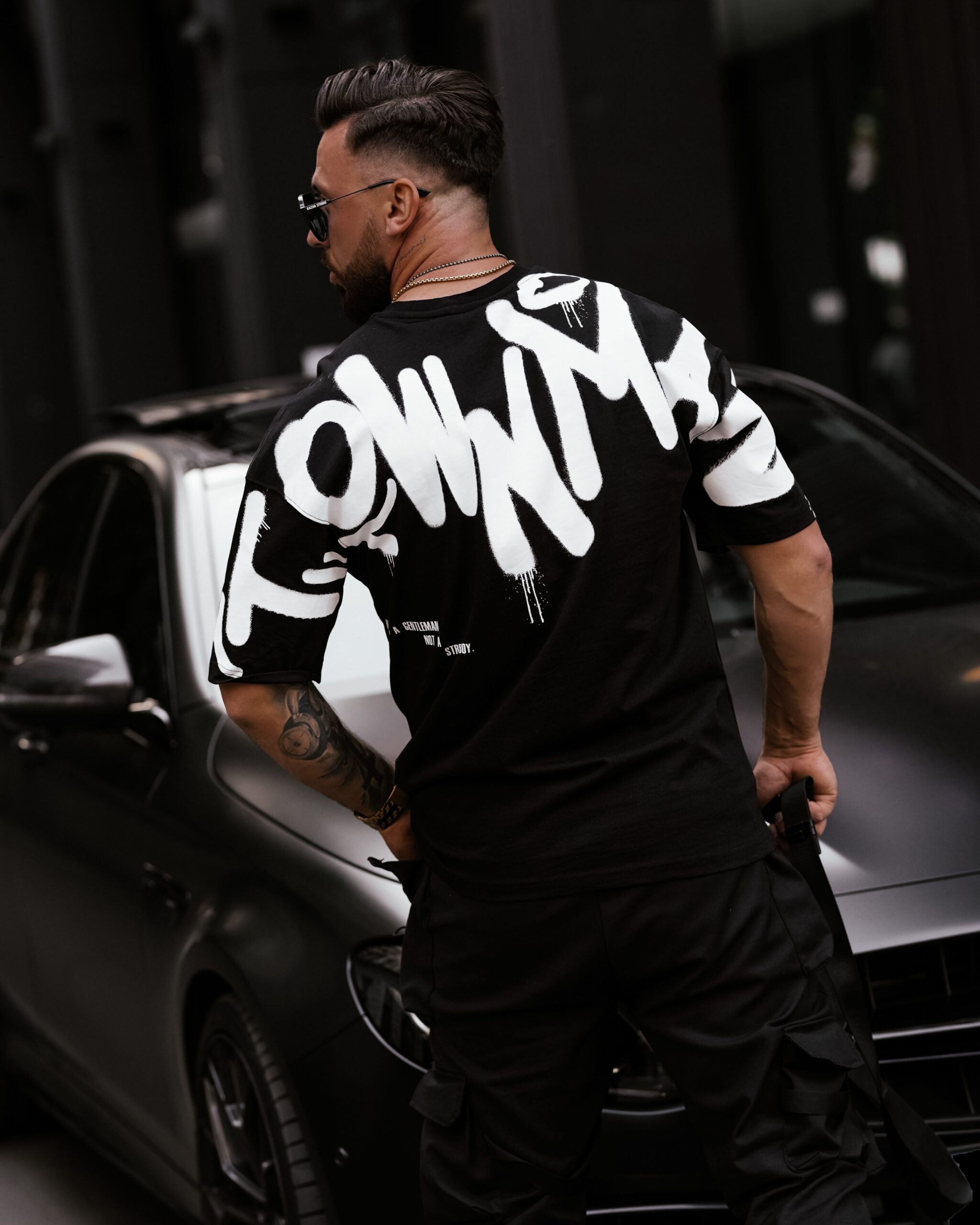 T-shirt bawełniany męski z nadrukiem Bart Ola Voga czarny