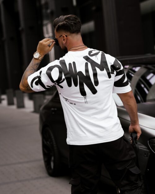 T-shirt bawełniany męski z nadrukiem Bart Ola Voga biały