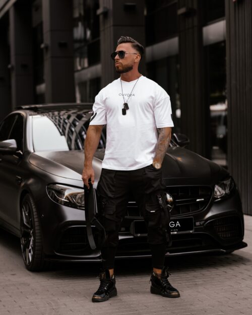 T-shirt bawełniany męski z nadrukiem Bart Ola Voga biały