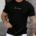 T-shirt bawełniany męski Slogen Ola Voga czarny