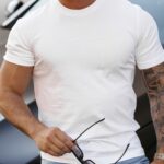 T-shirt bawełniany męski Slogen Ola Voga biały