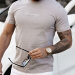 T-shirt bawełniany męski Slogen Ola Voga szary