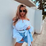 Spodenki szorty jeansowe z wyższym stanem Heidi 162 Ola Voga niebieskie