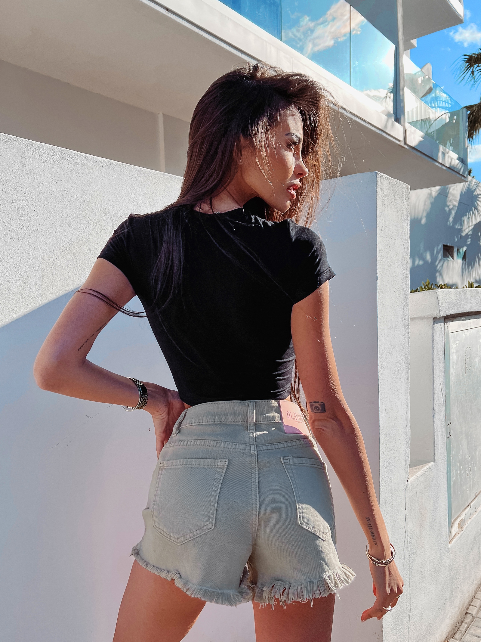 Spodenki szorty jeasnowe Cilia 3689 Ola Voga khaki