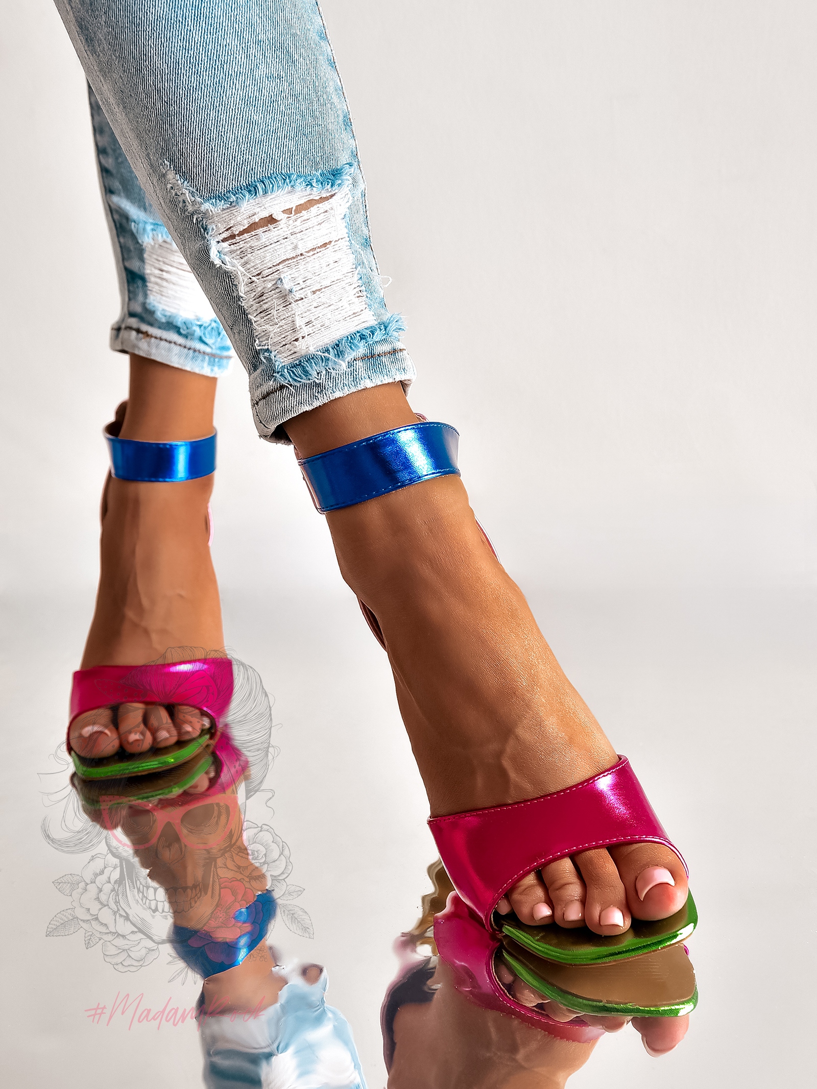 Sandały na słupku metaliczne Madam Multit II zielone Sandały na słupku metaliczne Madam Multit II zielone