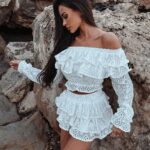 Komplet bawełniany spódniczko - spodenki + hiszpanka Tahiti Ola Voga ecru