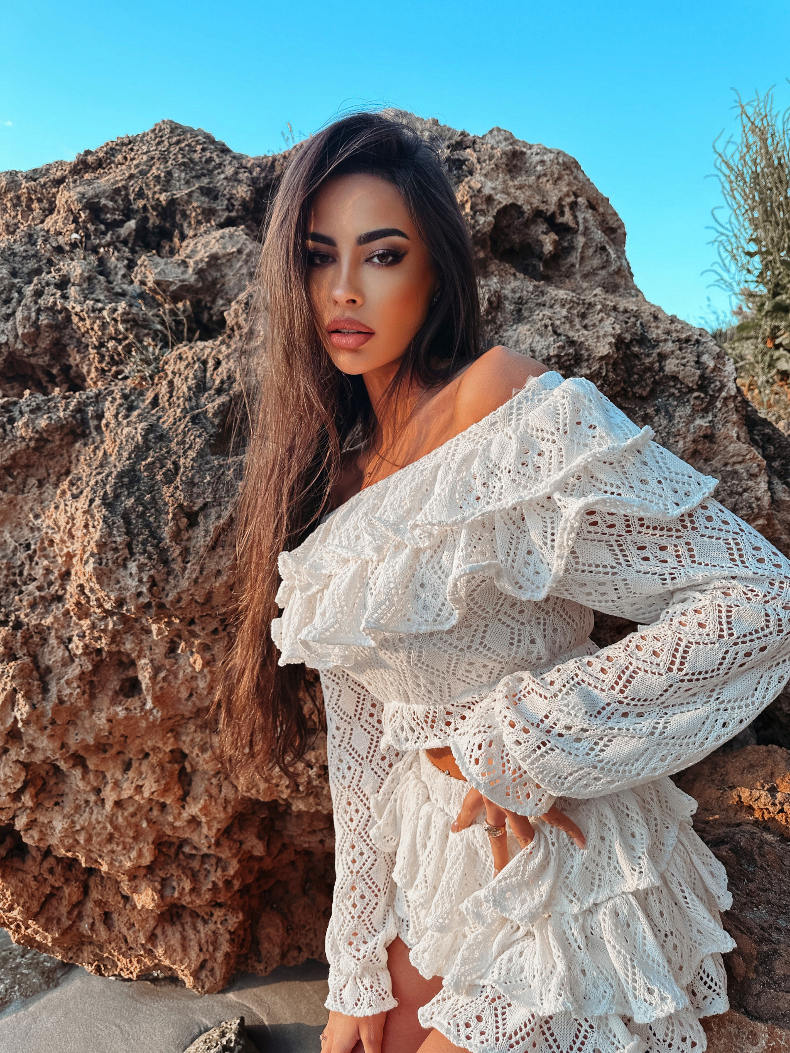 Komplet bawełniany spódniczko - spodenki + hiszpanka Tahiti Ola Voga ecru