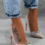 Czółenka z błyskiem Iliadi beżowe