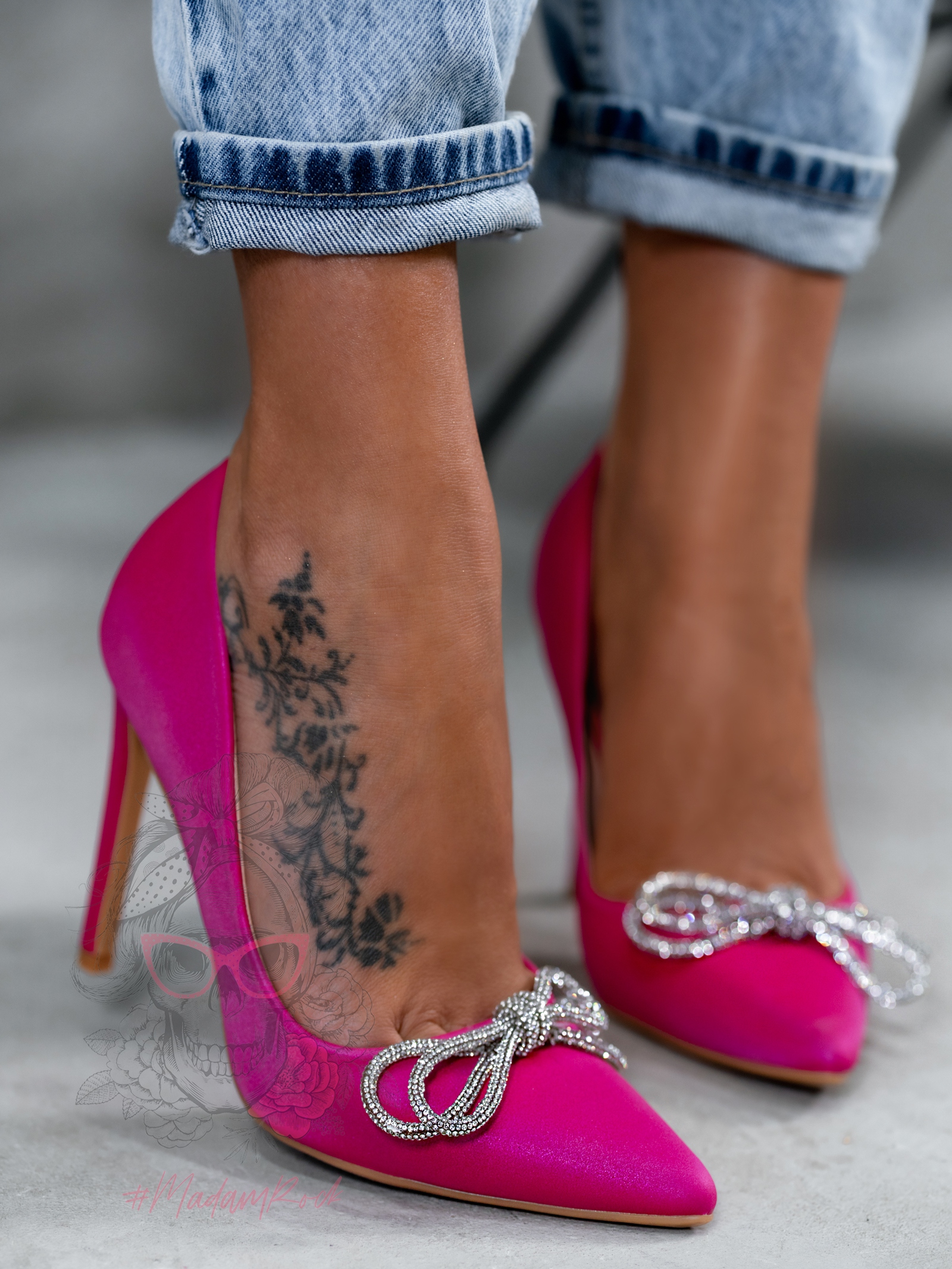 Czółenka z błyskiem Iliadi fuksja