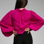 Bluzka elegancka NB GlamBoss amarantowa