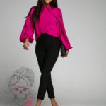 Bluzka elegancka NB GlamBoss amarantowa
