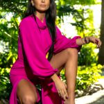 Bluzka elegancka NB GlamBoss amarantowa