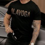 T-shirt bawełniany męski Amr 2023 Ola Voga czarny