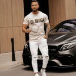 T-shirt bawełniany męski Amr 2023 Ola Voga j.beżowy