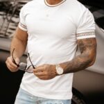 T-shirt bawełniany męski zdobiony Sls 2023 Ola Voga biały