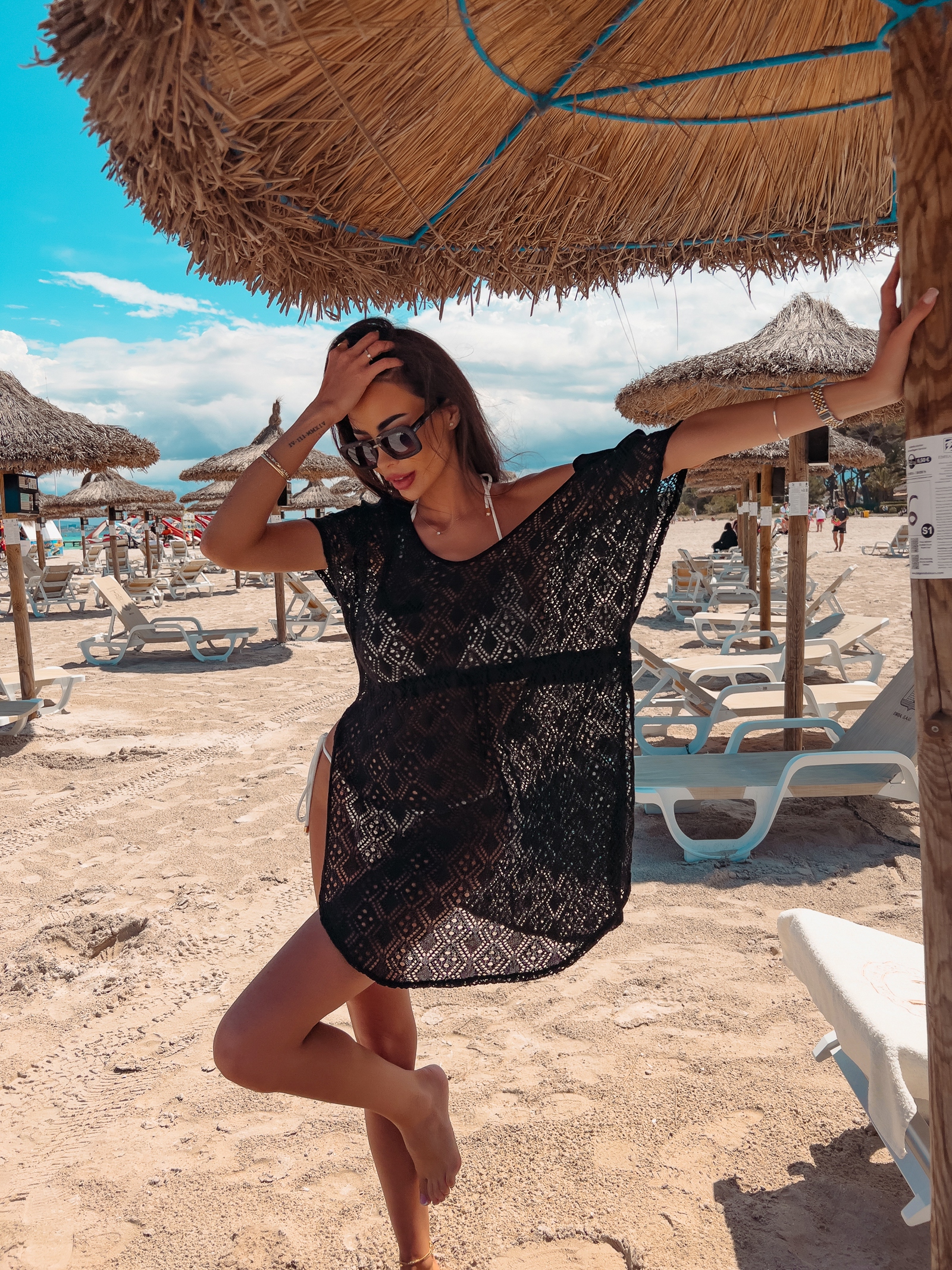 Narzutka plażowa koronkowa Lesto Ola Voga czarna