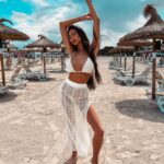 Komplet boho 3-częściowy bikini+spódnica Bria Ola Voga kremowy