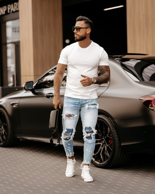 T-shirt dopasowany męski Brb 2023 Ola Voga biały