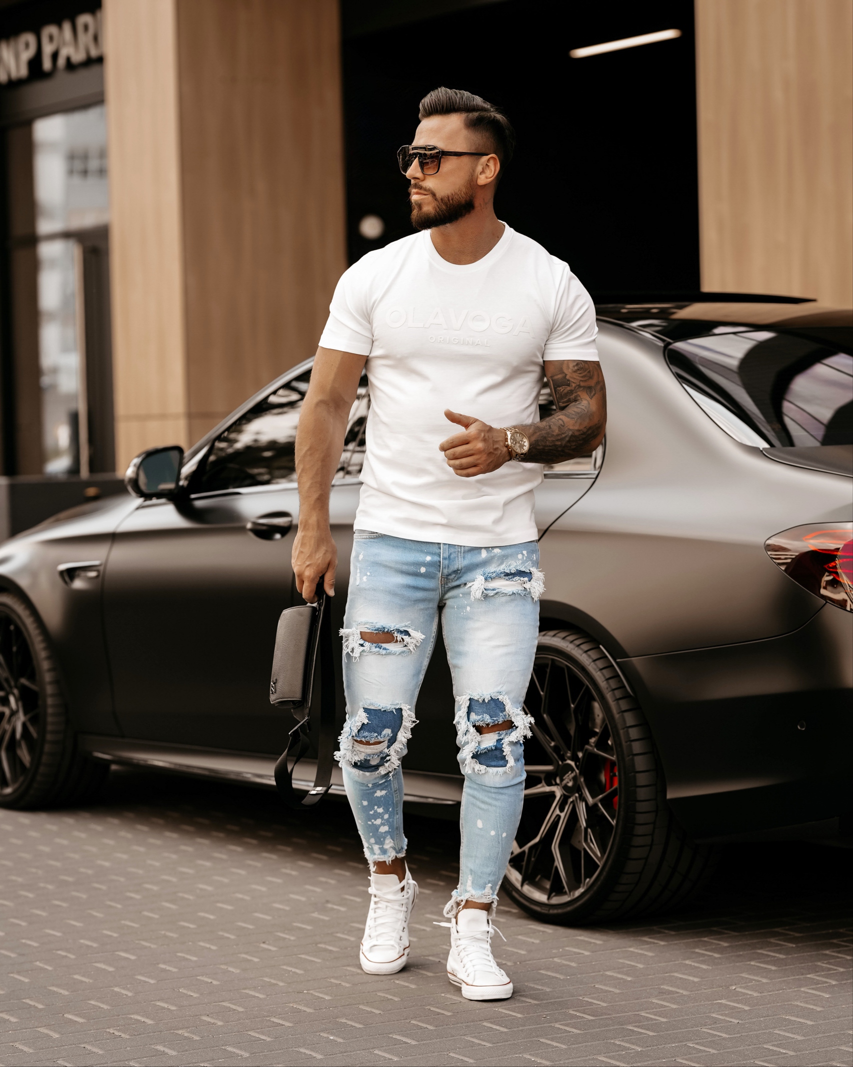 T-shirt dopasowany męski Brb 2023 Ola Voga biały