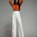 Bluzka z siatką LaCasa pomarańczowa