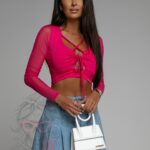 Bluzka z siatką LaCasa fuksja