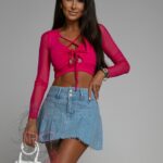 Bluzka z siatką LaCasa fuksja