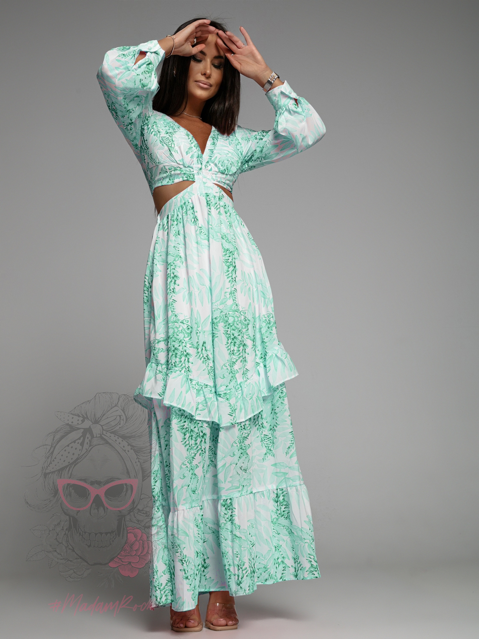 Sukienka maxi Blue Lagoon zielona