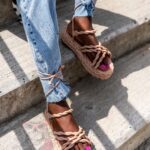 Sandały plecione Madam Energa beżowe