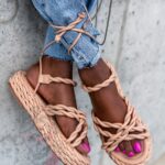 Sandały plecione Madam Energa beżowe