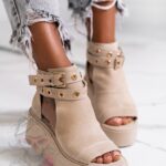 Koturny skórzane Rock Ozell beżowe