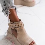 Koturny skórzane Rock Ozell beżowe