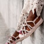 Sandały sznurowane Madam Cuerda beżowe