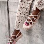 Sandały sznurowane Madam Cuerda beżowe