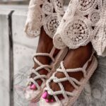 Sandały sznurowane Madam Cuerda beżowe