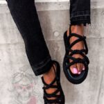 Sandały sznurowane Madam Cuerda czarne