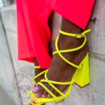 Sandały na słupku Rock Snap II żółte neonowe